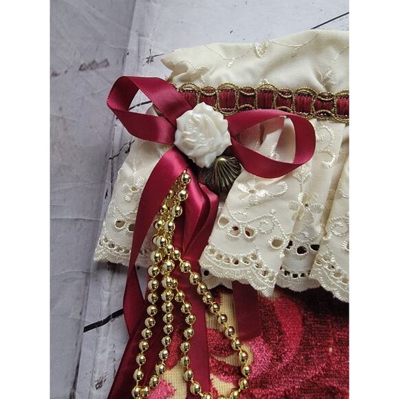 Vintage Victoian Diva Heel Christmas Stocking Tapestry Material - Picture 2 of 11